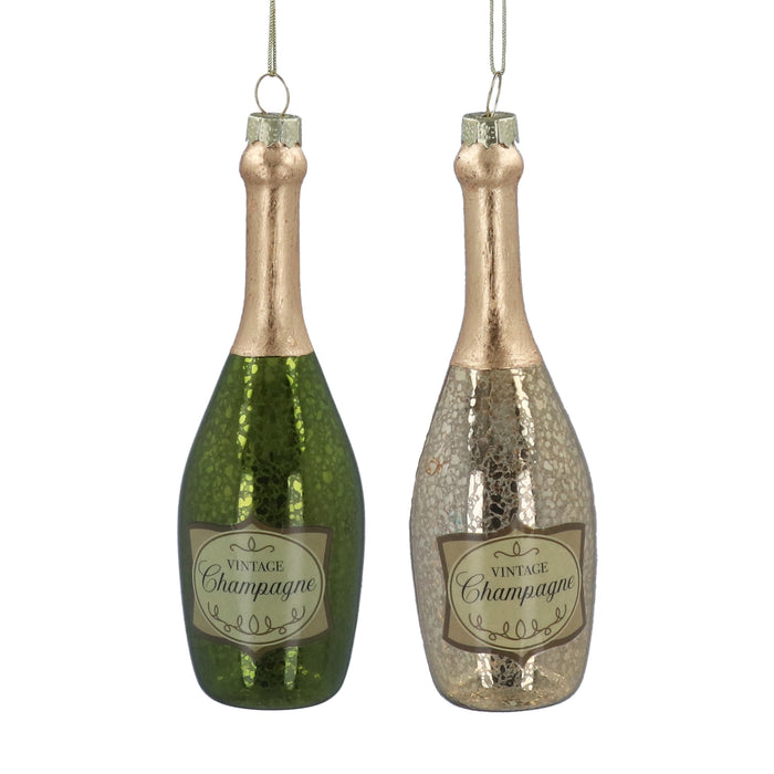 Glass Champagne Bottle Dec, 2as