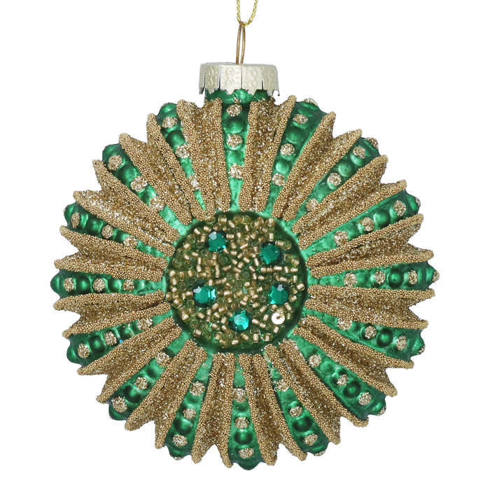 Green/Gold Glass Disc Dec