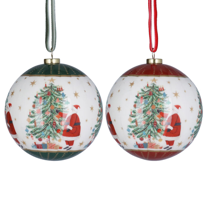 Red/Green Santa/Tree Polyfoam Ball Dec