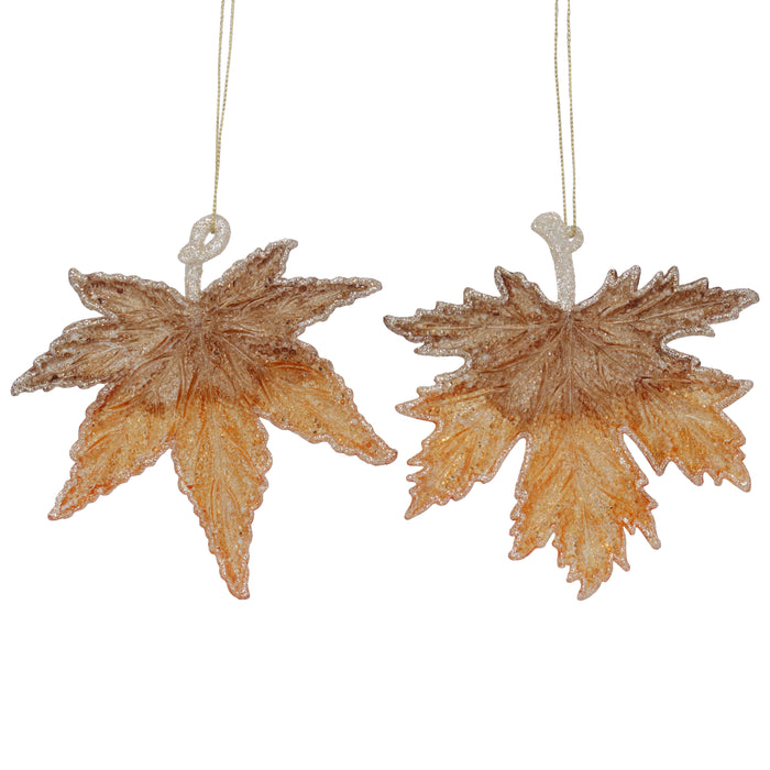 Ombre Autumn Glitter Acrylic Leaf Dec, 2a