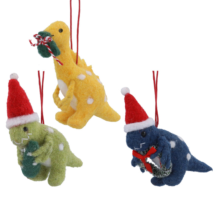 Mixed Wool Bright Spotted Dinosaur Dec