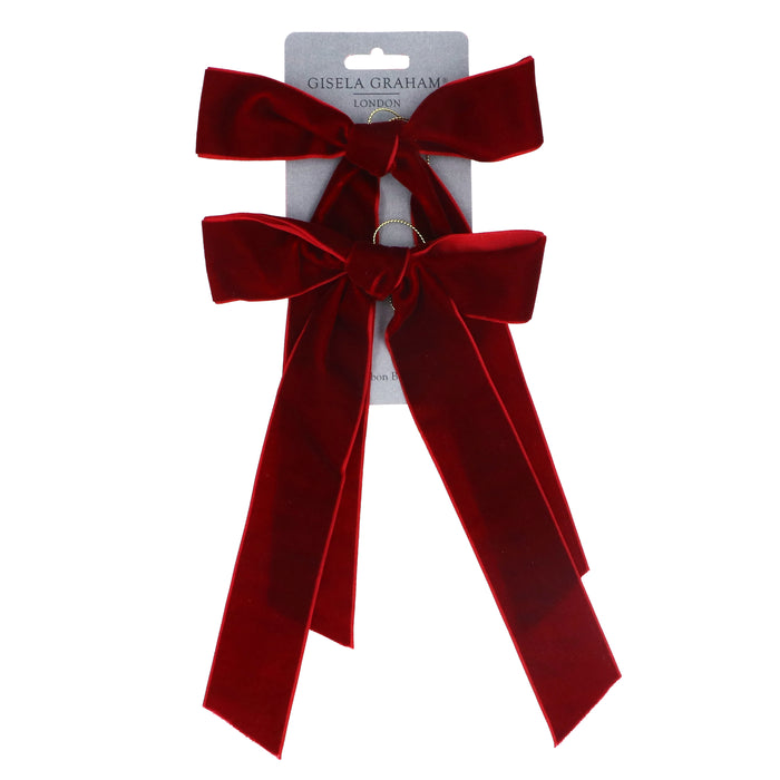 Plum Velvet Bow Dec, Pack/2