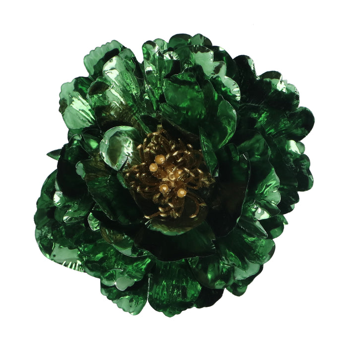 Green Foil Dahlia Clip