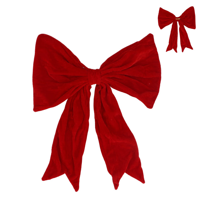 Red Velvet Clip On Bow, Lge