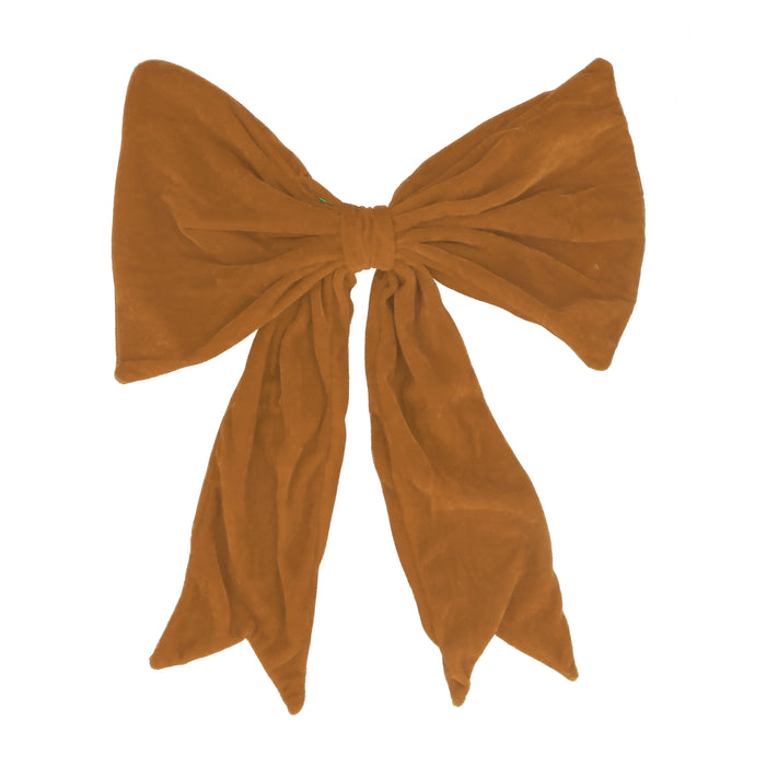 Old Gold Velvet Clip On Bow, Lge