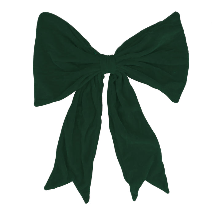 Dark Green Velvet Clip On Bow, Lge