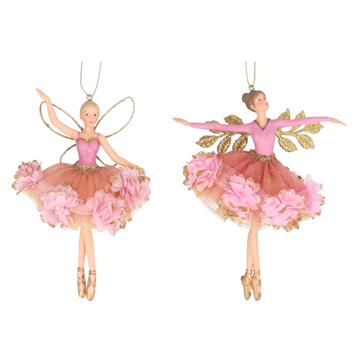 Resin Fairy 15cm - Dusky Pink/Floribunda, 2as