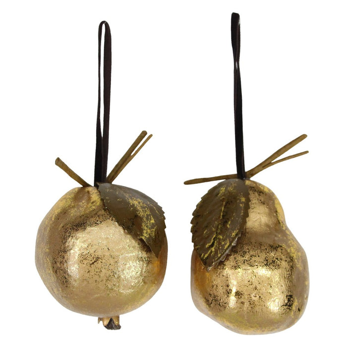 Antique Gold Acrylic Pear/Pomegranate Dec,
