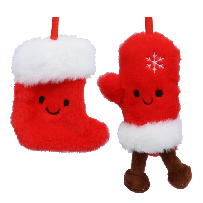 Fabric Dec, 11cm - Happy Stocking & Mitten, 2as