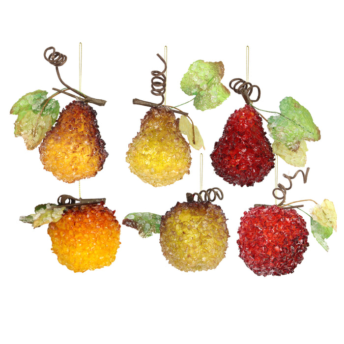 Acrylic Fruit 9cm - Crushed Beads, 6as