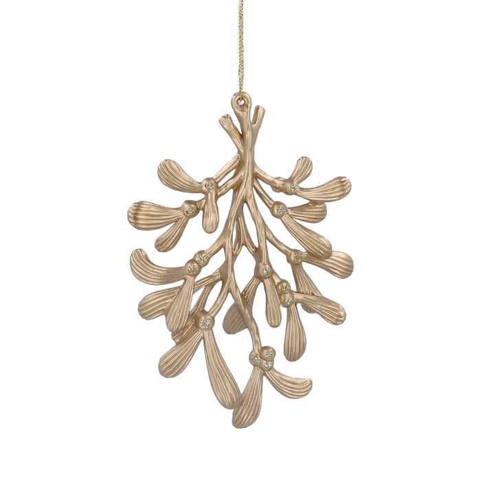 Gold Acrylic Mistletoe Branch Dec