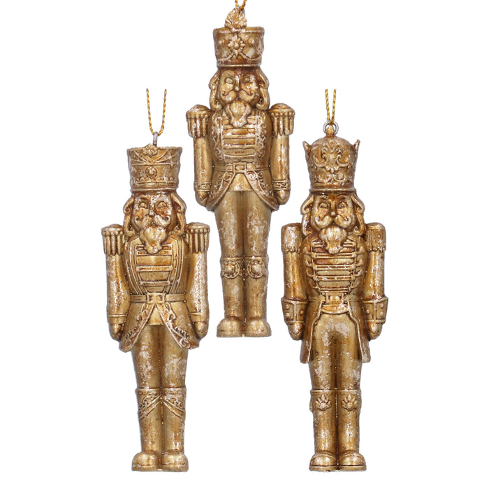 Gold Resin Nutcracker Dec, 3as                 /