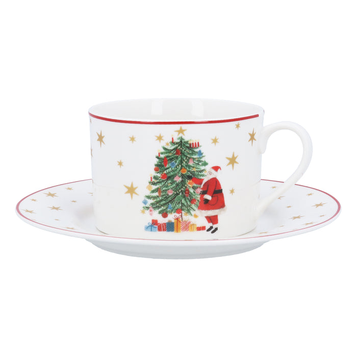 Nostalgia New Bone China Santa/Tree Cup/S