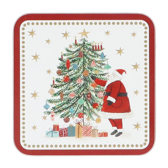 Nostalgia Santa/Tree Cork Base Coaster, P