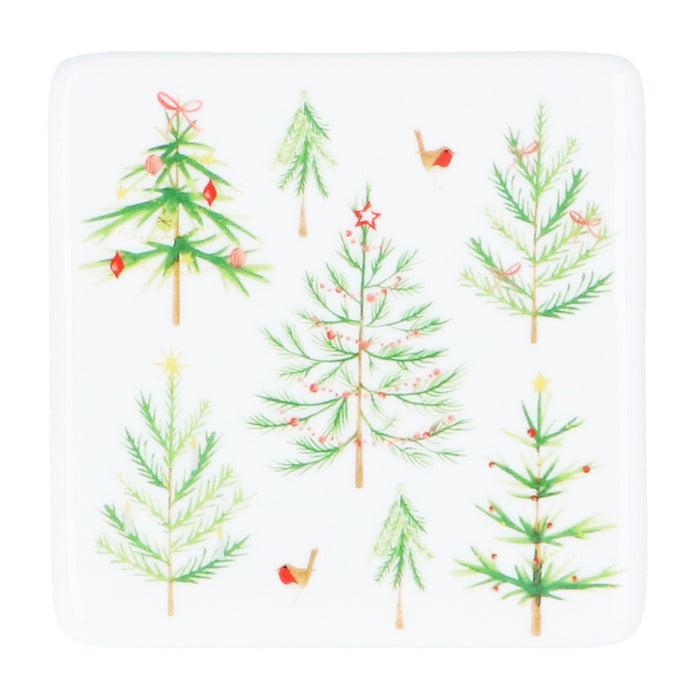 Xmas Trees Porcelain Coaster