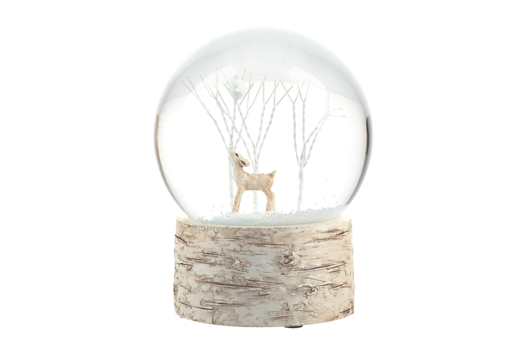 Deer/Bird/Trees Snowdome, Large