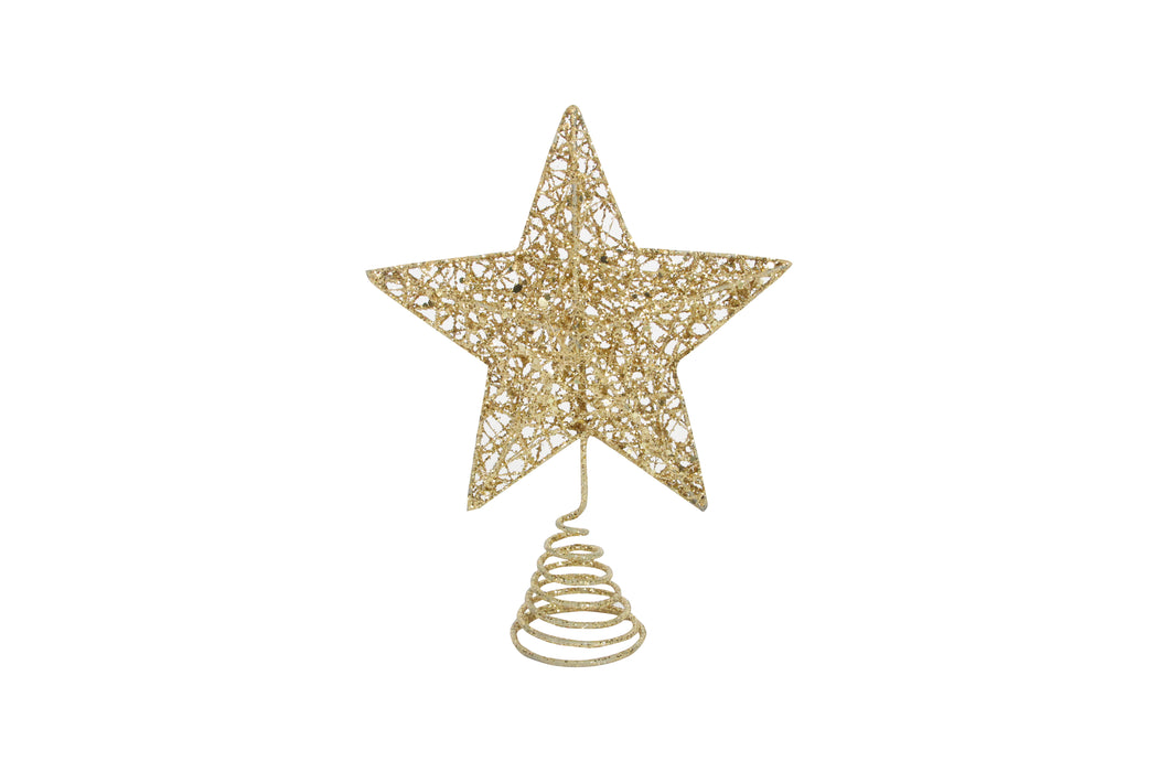 Gold Sparkling Wire Mesh Tree Top Star