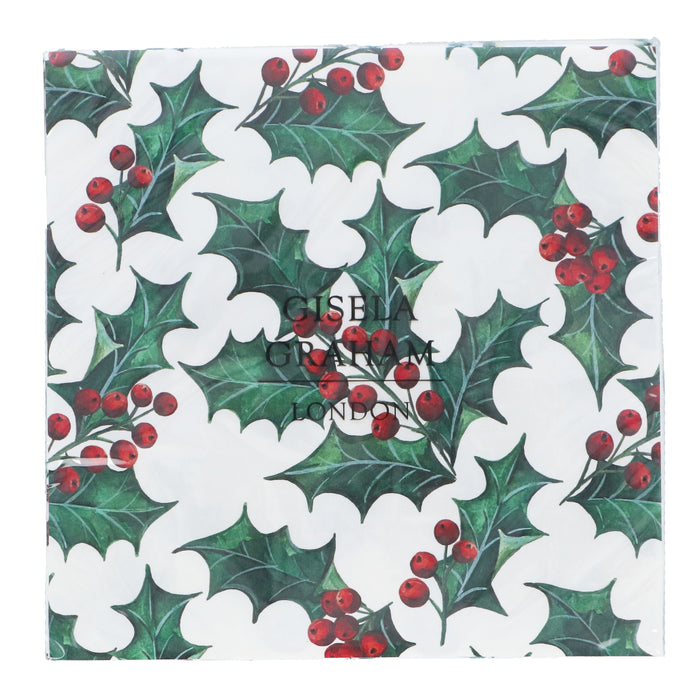 Holly Paper Napkin, Pack/20