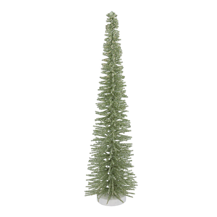 Slim Green Glitter Wide Bristle Tree, Med