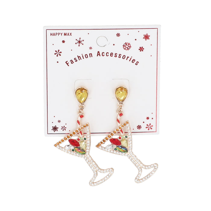 Metal/Enamel Cocktail Earrings