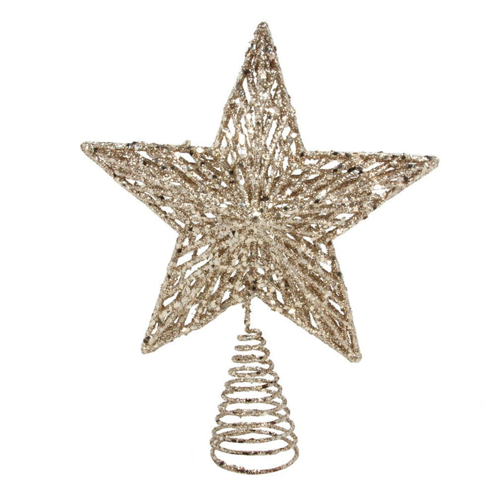 Gold Sparkling Moulded Tree Top Star