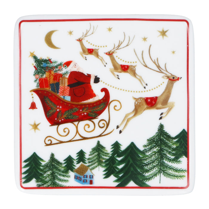Porcelain Coaster - Nostalgia Sleigh