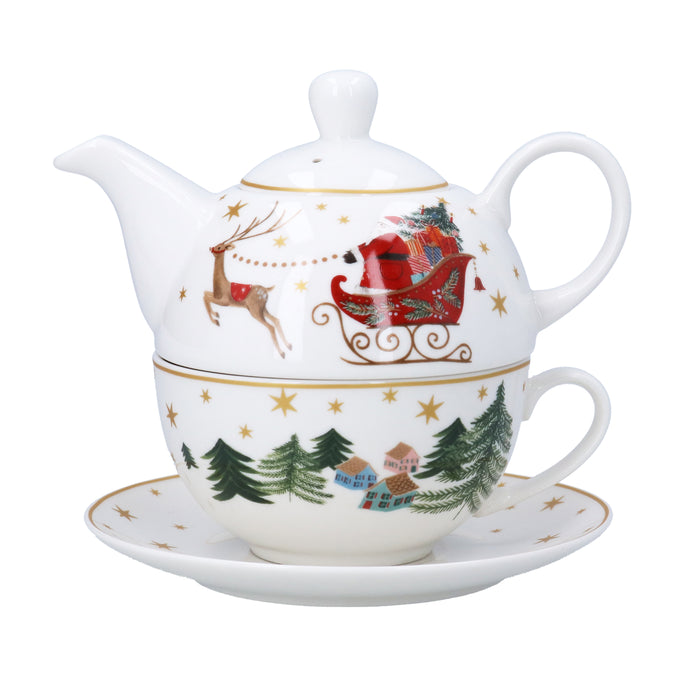 Bone China Tea-For-One Set - Nostalgia Sleigh