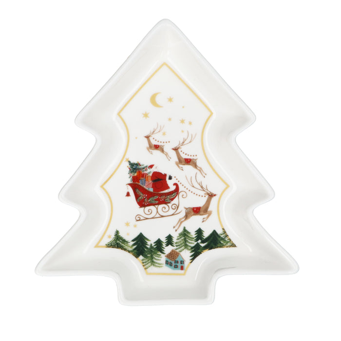 Bone China Tree Dish, 18cm - Nostalgia Sleigh