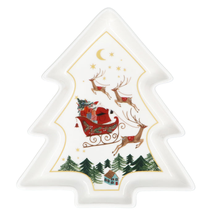 Bone China Tree Dish, 23cm - Nostalgia Sleigh