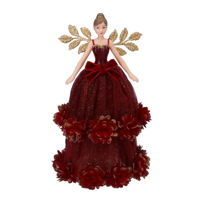 Tree Top Fairy, Sml - Burgundy w Dahlia Bands