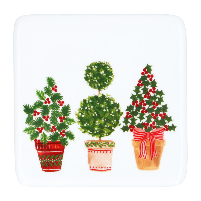 Porcelain Coaster - Christmas Topiary