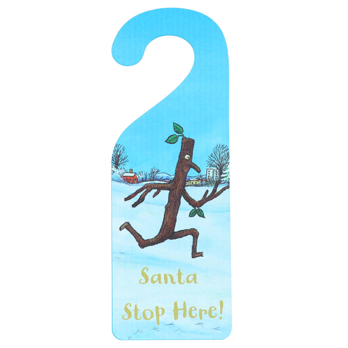 Wood 'Santa Stop Here' Door Hanger - Stickman