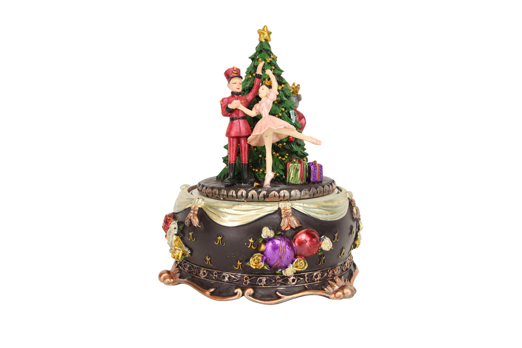 Resin Nutcracker Story Revolving Music Bo