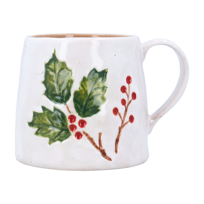 Stoneware Mug - Holly & Berries