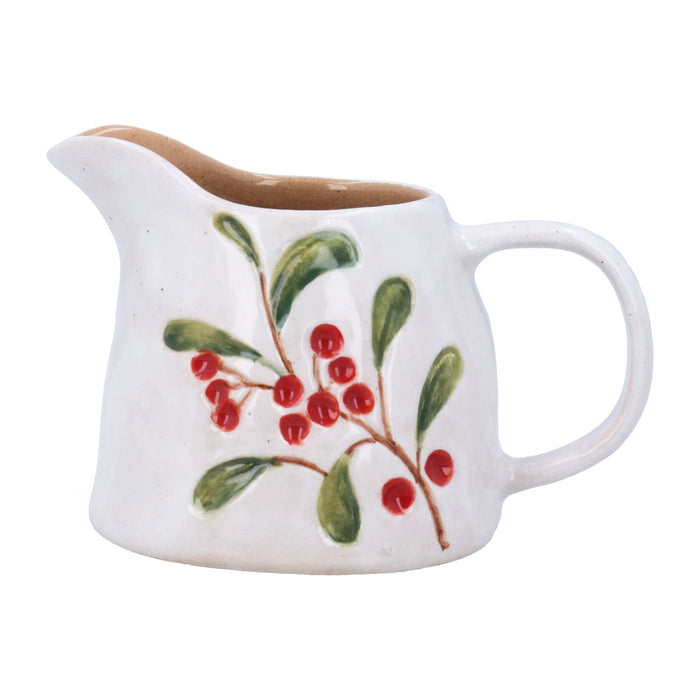Stoneware Jug, Sml - Red Berries Branch