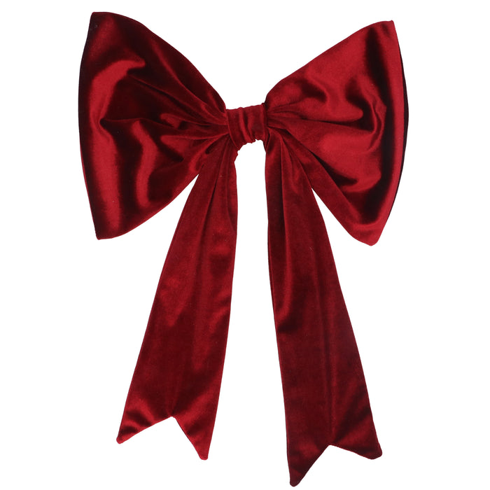 Velvet Bow, 48cm - Burgundy