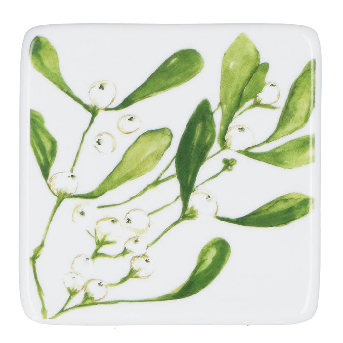 Porcelain Coaster - Mistletoe