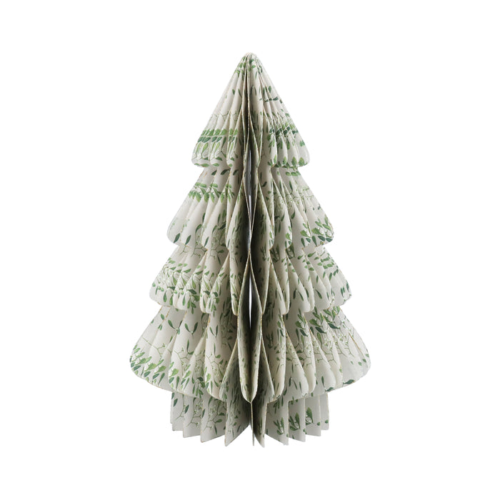 Paper Honeycomb Tree - White w Mistletoe, Med