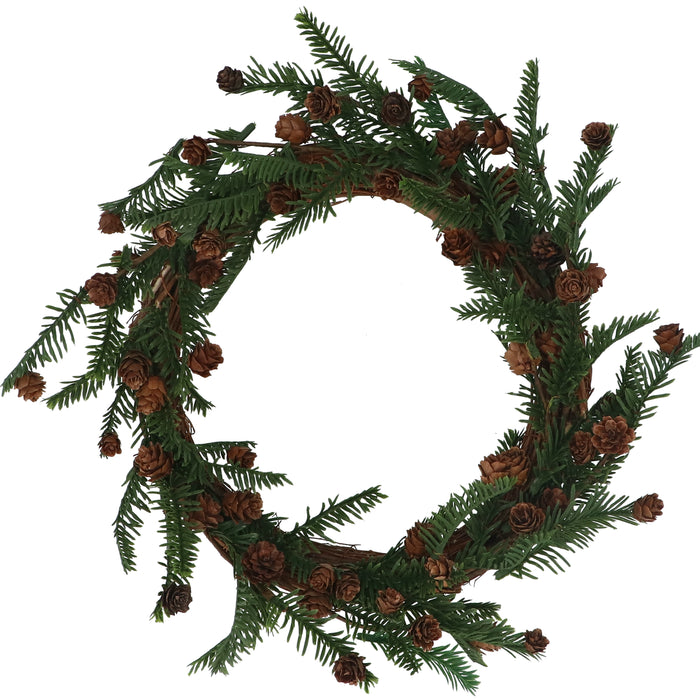 Fir/Spray w Mini Pine Cone Wreath