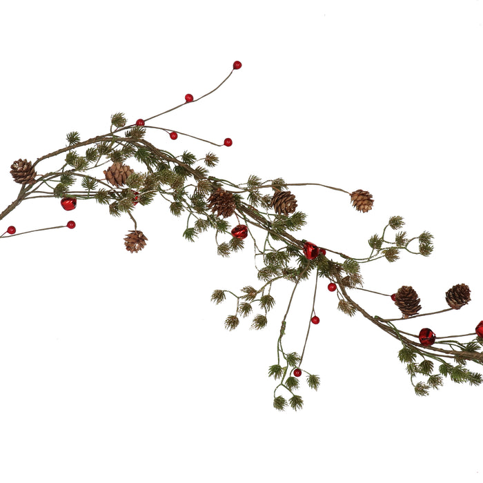 Garland, 1.2m - Conifer, Cones & Red Berries