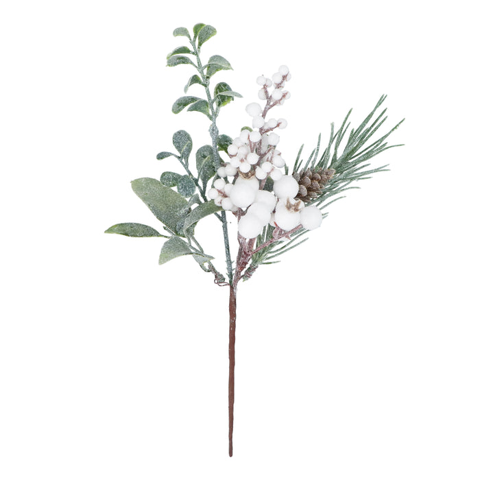 Pick, 26cm - White Berries & Foliage