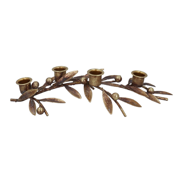 Antique Gold Sprig & Berries Candelabra
