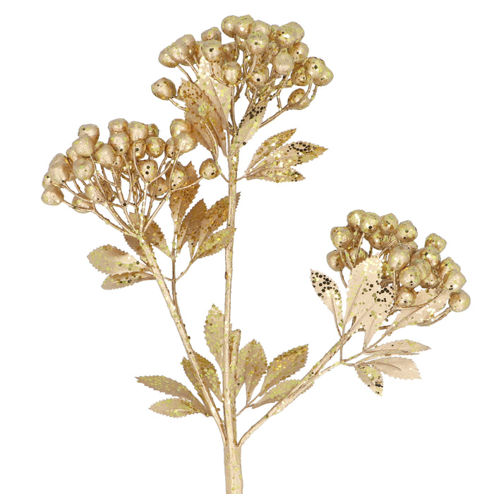Gold Berries w Gold Foliage Spray