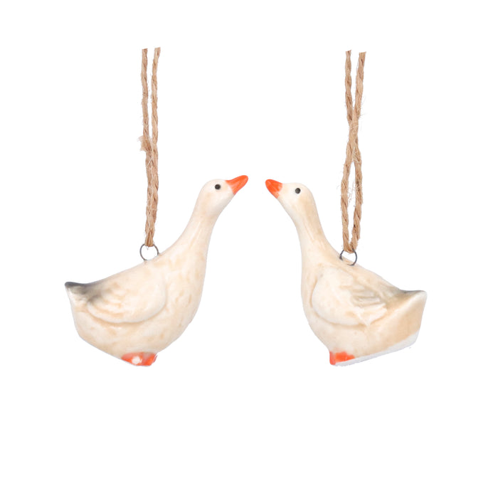 Ceramic Mini Goose Dec, 2as