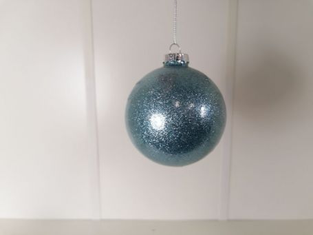 Pale Blue Lurex Glass Ball