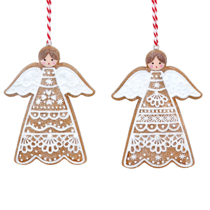 Resin Gingerbread Lace Angel Dec, 2as