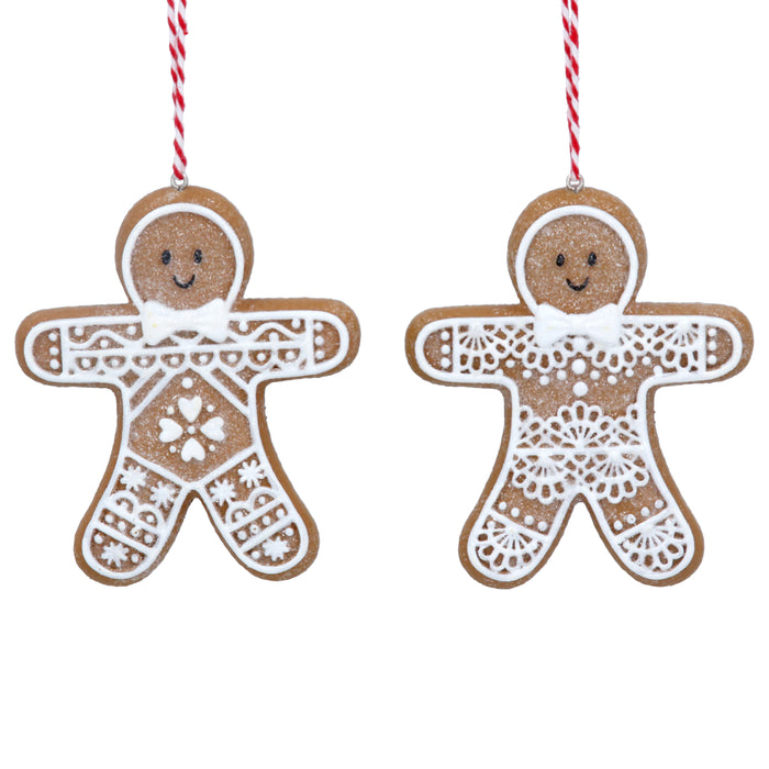 Resin Gingerbread Lace Man Dec, 2as