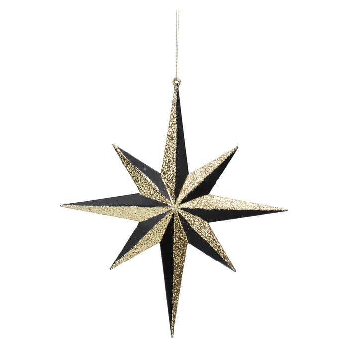 Black/Gold Acrylic Bethlehem Star, Lge