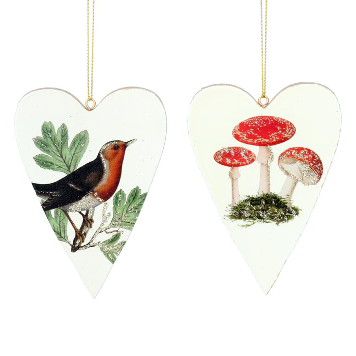 Botanica Wood Robin/Toadstool Heart Dec,