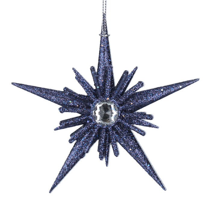 Blue Glitter/Acrylic 5-Point Star w Diama